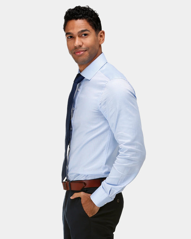 BROOKSFIELD - The Entrepreneur Slim Fit Shirt - Blue-Shirts-Brooksfield-38-UPTOWN LOCAL