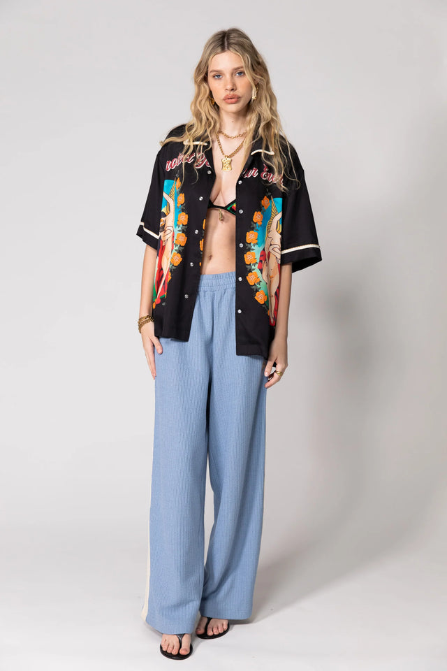 SOMETHING VERY SPECIAL - Steel Blue Knitted Baggy Pant-Pants-Something Very Special-S-UPTOWN LOCAL