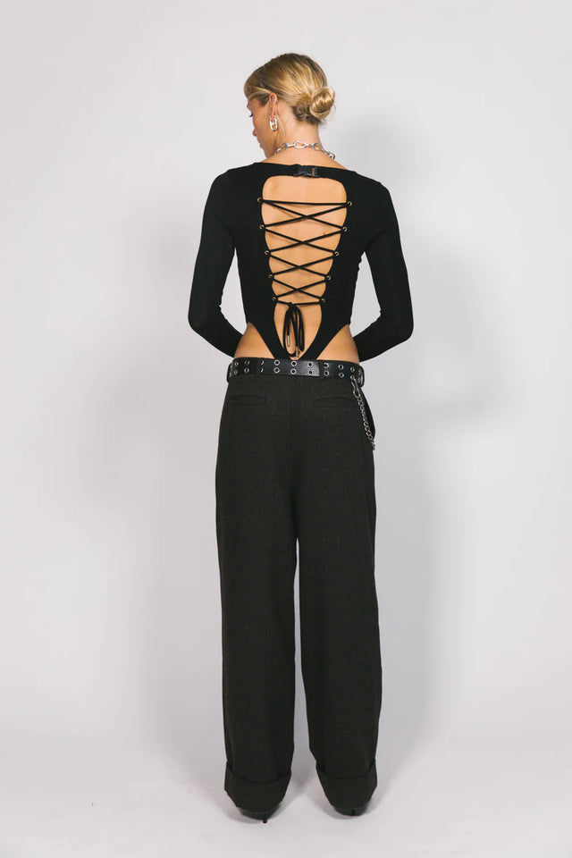 SOMETHING VERY SPECIAL - Trinity Cut-Out Body Suit - Black-Bodysuit-Something Very Special-XS-UPTOWN LOCAL