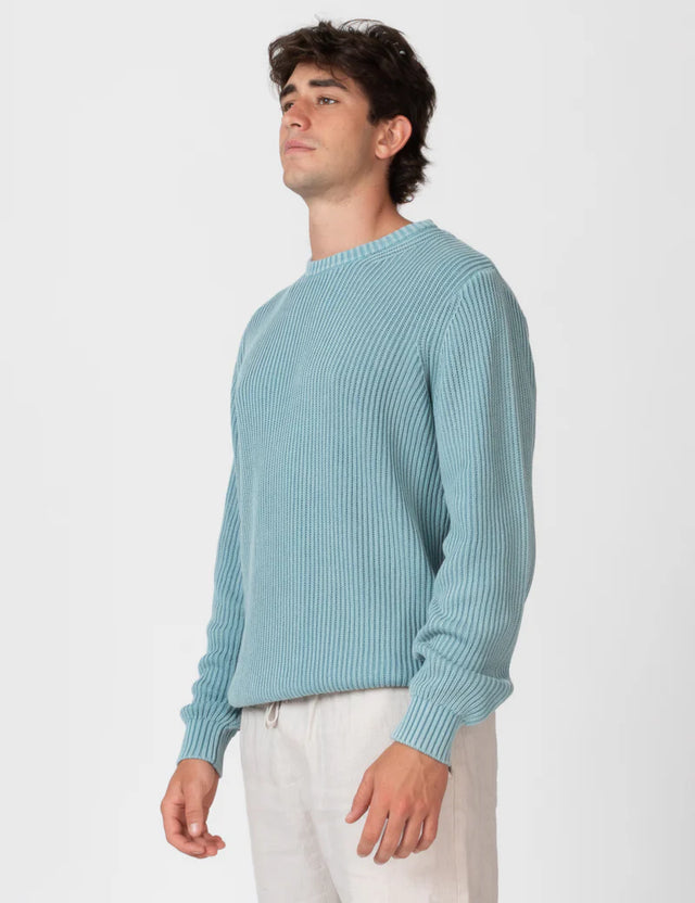 MR SIMPLE - Fisher Knit - Blue Smoke-Jumpers-Mr. Simple-S-UPTOWN LOCAL