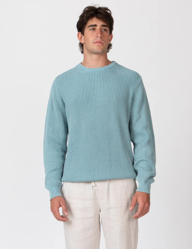 MR SIMPLE - Fisher Knit - Blue Smoke-Jumpers-Mr. Simple-S-UPTOWN LOCAL