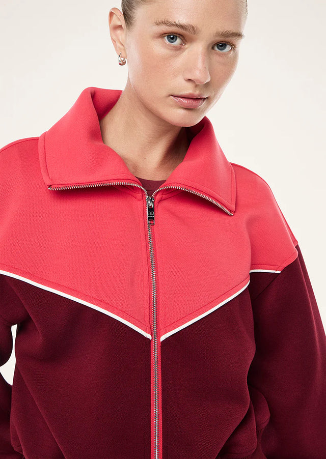 PE NATION - Triumph Jacket - Cabernet / Strawberry-Sweaters-PE Nation-6/XS-UPTOWN LOCAL