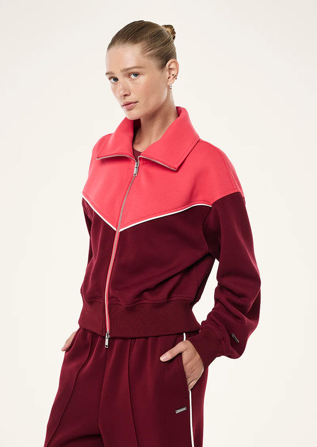 PE NATION - Triumph Jacket - Cabernet / Strawberry-Sweaters-PE Nation-6/XS-UPTOWN LOCAL