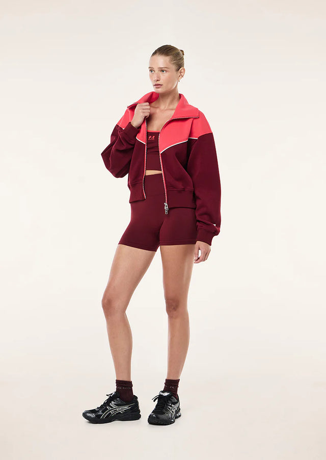 PE NATION - Triumph Jacket - Cabernet / Strawberry-Sweaters-PE Nation-6/XS-UPTOWN LOCAL