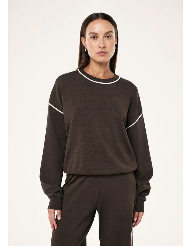 PE NATION - Retreat Sweater - Major Brown-Sweaters-PE Nation-6/XS-UPTOWN LOCAL