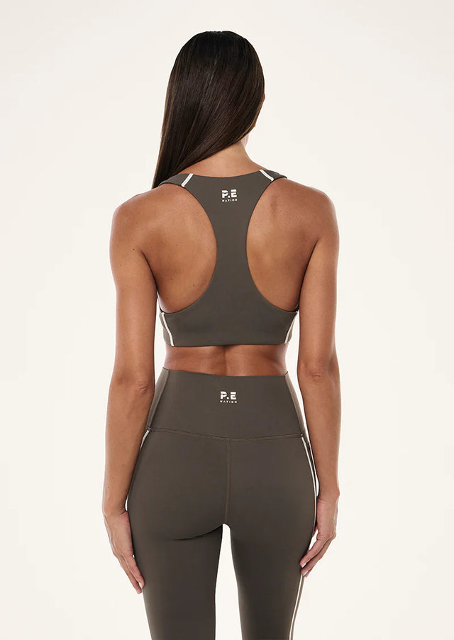 PE NATION - Dynamic Sports Bra - Major Brown-Activewear-PE Nation-6/XS-UPTOWN LOCAL