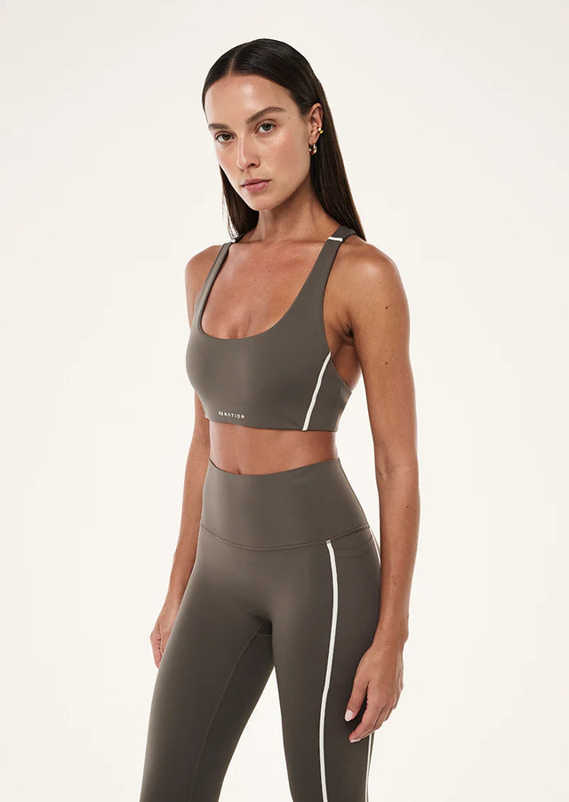 PE NATION - Dynamic Sports Bra - Major Brown-Activewear-PE Nation-6/XS-UPTOWN LOCAL