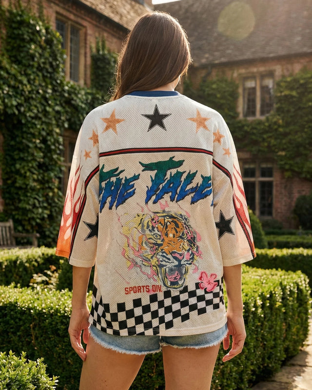 THE TALES - 05 Racer Football Jersey - Off White-Shirts & Tops-The Tales-XS-UPTOWN LOCAL