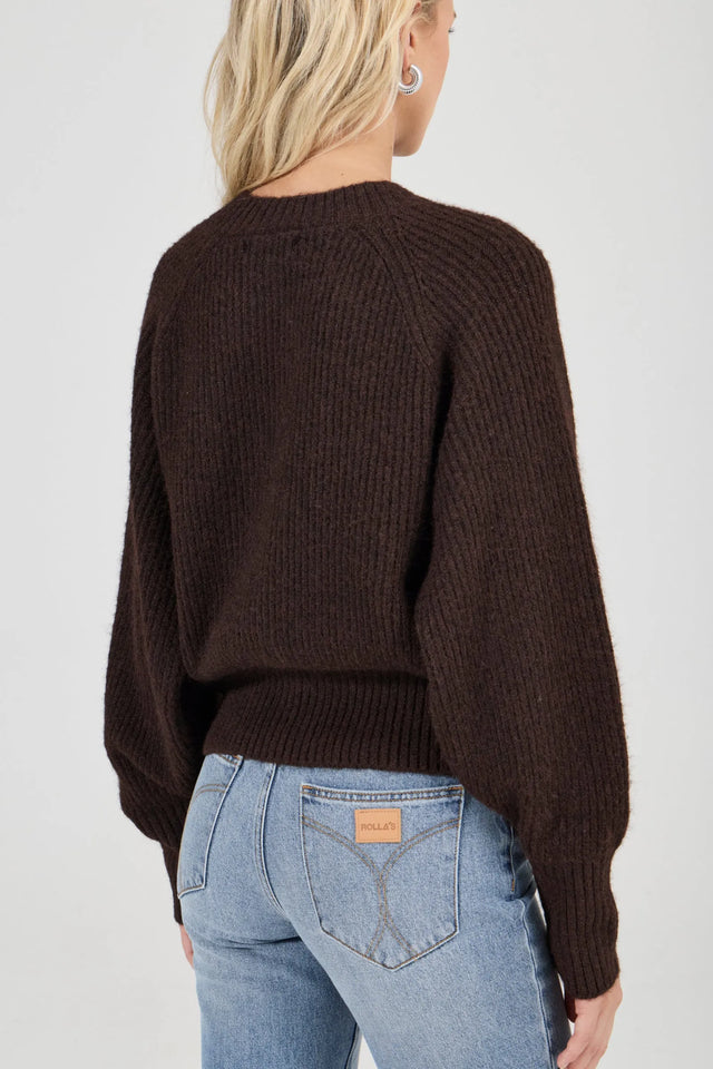 ROLLAS - Duchess Cardigan - Chocolate-Knitwear-Rolla's-6/XS-UPTOWN LOCAL