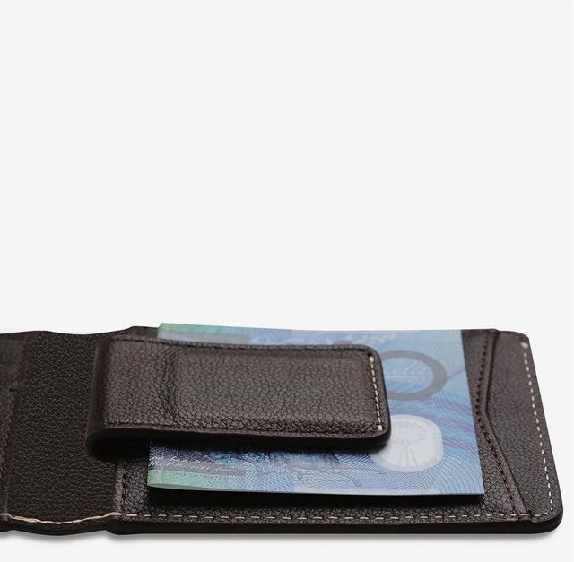 STATUS ANXIETY - Ethan Money Clip Wallet - Chocolate-Wallets-Status Anxiety-UPTOWN LOCAL