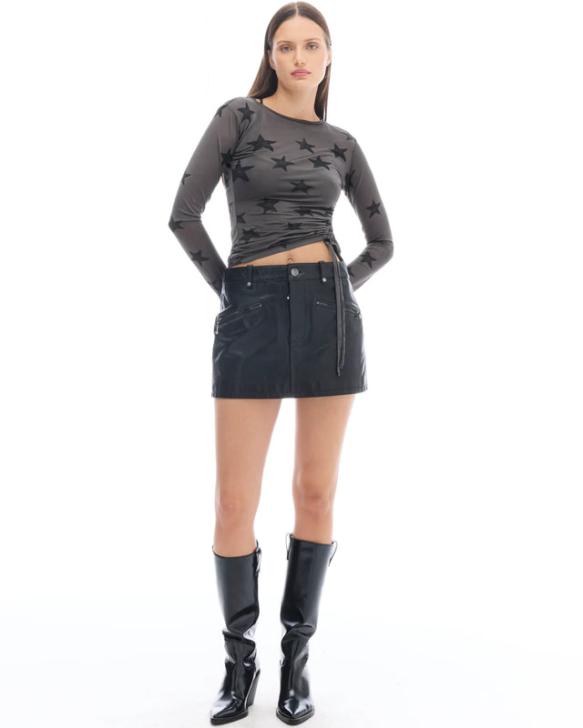 THE TALES - Black Star Mesh Top-Tops-The Tales-XS-UPTOWN LOCAL