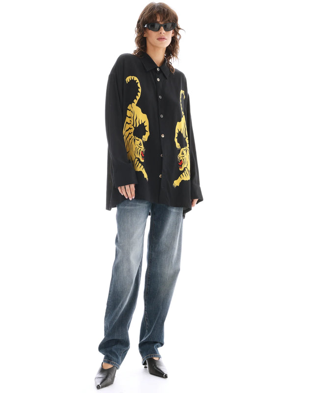 THE TALES - Crouching Tiger Long Sleeve - Black-Shirts & Tops-The Tales-XS-UPTOWN LOCAL