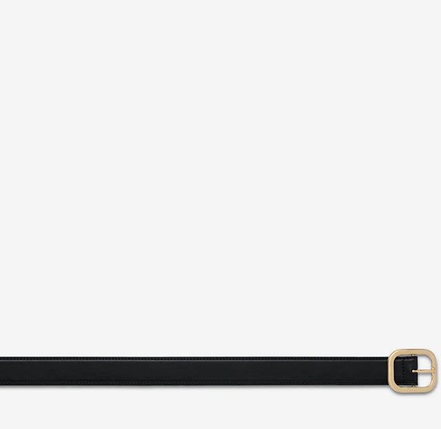 STATUS ANXIETY - Falling Quite Belt - Black Nappa / Gold-Belts-Status Anxiety-S/M-UPTOWN LOCAL