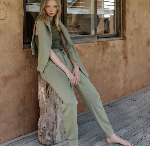 STATUS ANXIETY - As You Wake Track Pant - Washed Sage-Track Pants-Status Anxiety-S-UPTOWN LOCAL