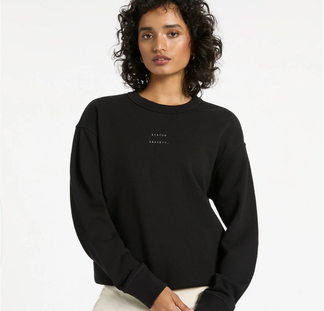 STATUS ANXIETY - Could Be Nice Sweater - Soft Black-Sweaters-Status Anxiety-S-UPTOWN LOCAL
