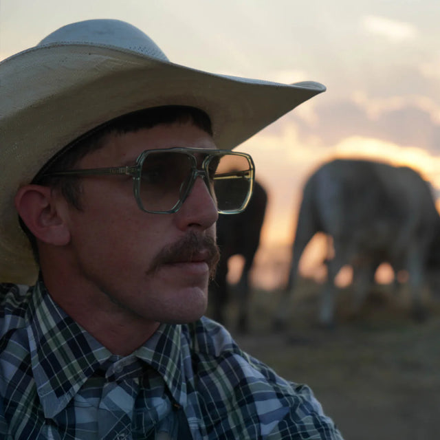 VALLEY - Rodeo - Transparent Sage w. Gold Metal / Light Green Gradient Lens-Sunglasses-Valley-UPTOWN LOCAL