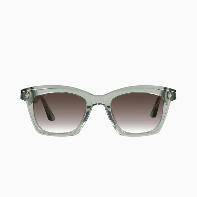 VALLEY - Hutch - Transparent Sage w. Matte Silver Metal Trim / Brown Gradient Lens-Sunglasses-Valley-UPTOWN LOCAL