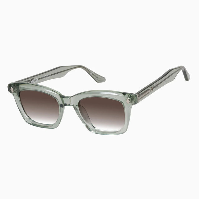 VALLEY - Hutch - Transparent Sage w. Matte Silver Metal Trim / Brown Gradient Lens-Sunglasses-Valley-UPTOWN LOCAL