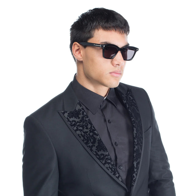 VALLEY - Hutch - Gloss Black w. Silver Metal Trim / Black Lens-Sunglasses-Valley-UPTOWN LOCAL