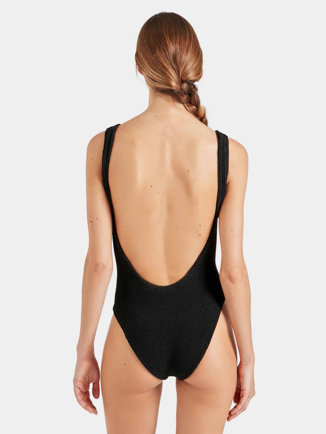 HUNZA G - Square Neck Swimsuit - Black-Swimwear-Hunza G-UPTOWN LOCAL