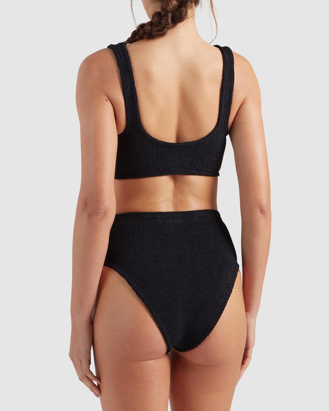 HUNZA G - Nadine with Gold Hoop Bikini - Black