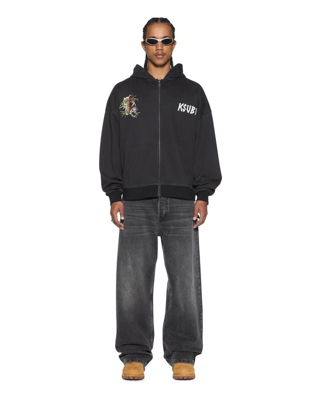 KSUBI - Stay Up Ekcess Zip Hoodie - Jet Black