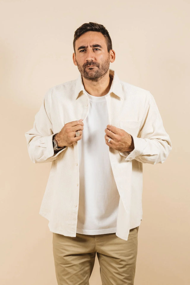 Boston Heavy Cord Shirt - Sand-Shirts-Kore Studios-S-UPTOWN LOCAL