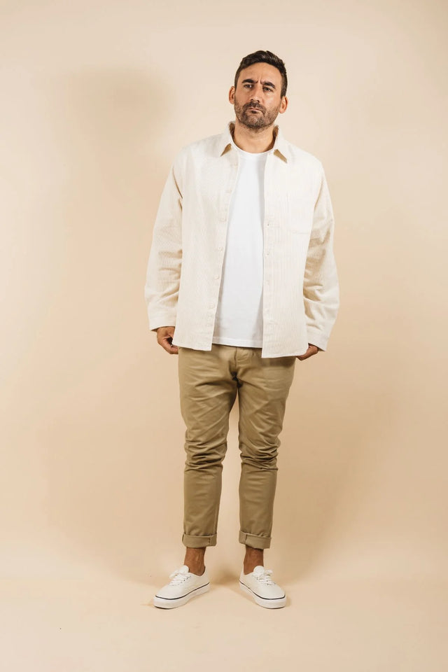 Boston Heavy Cord Shirt - Sand-Shirts-Kore Studios-S-UPTOWN LOCAL