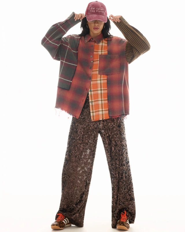 THE TALES - Reworked Pierced Flannel Shirt