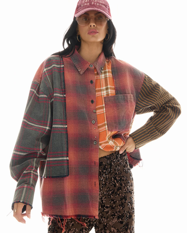 THE TALES - Reworked Pierced Flannel Shirt