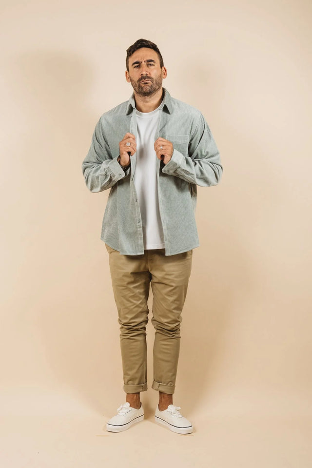 Boston Heavy Cord Shirt - Sage-Shirts-Kore Studios-S-UPTOWN LOCAL