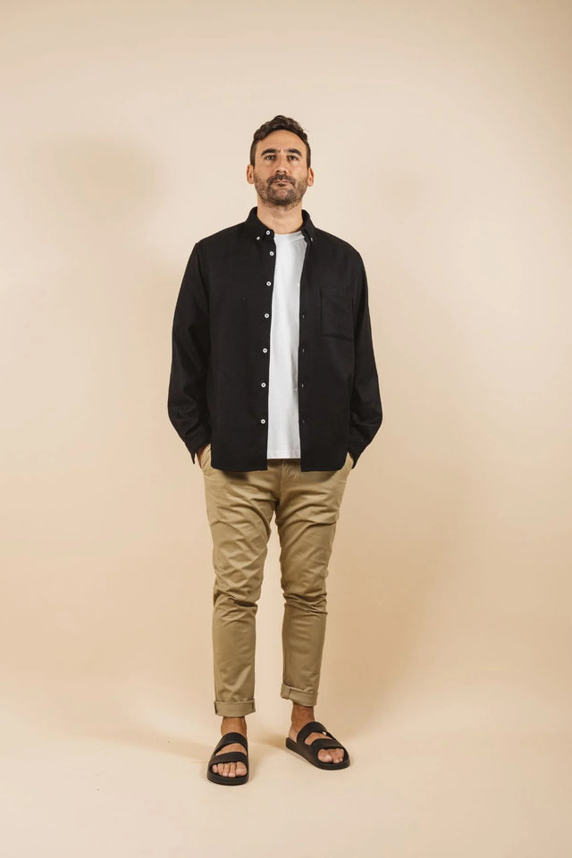 Woollen Plane Shirt - Asphalt-Shirts-Kore Studios-S-UPTOWN LOCAL