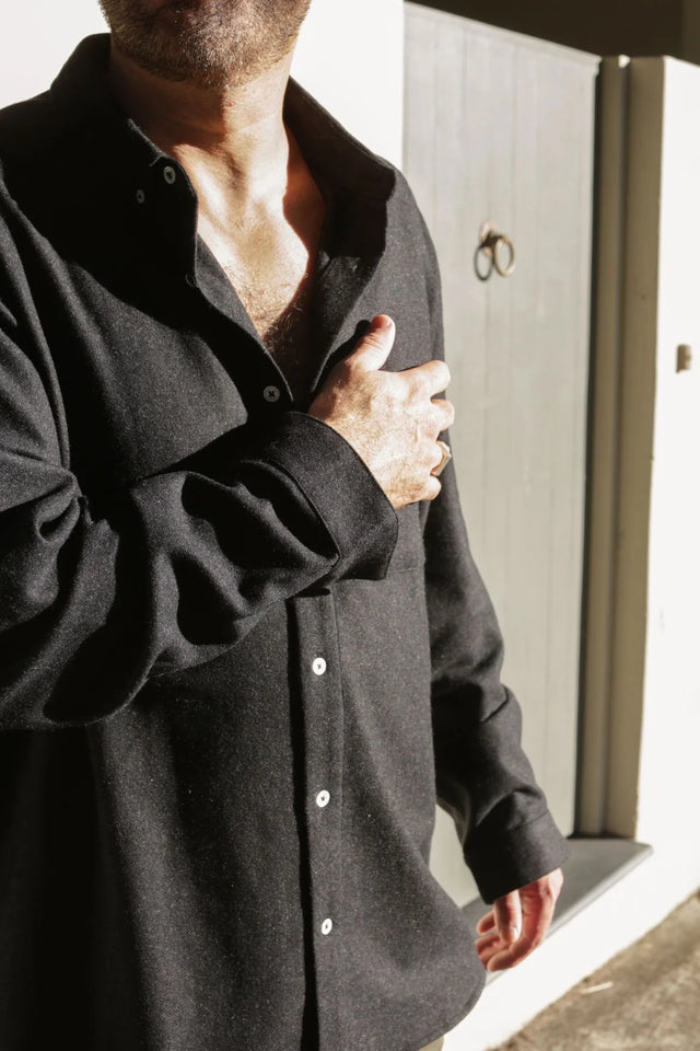 Woollen Plane Shirt - Asphalt-Shirts-Kore Studios-S-UPTOWN LOCAL