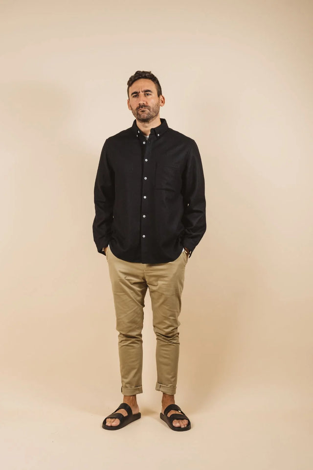 Woollen Plane Shirt - Asphalt-Shirts-Kore Studios-S-UPTOWN LOCAL