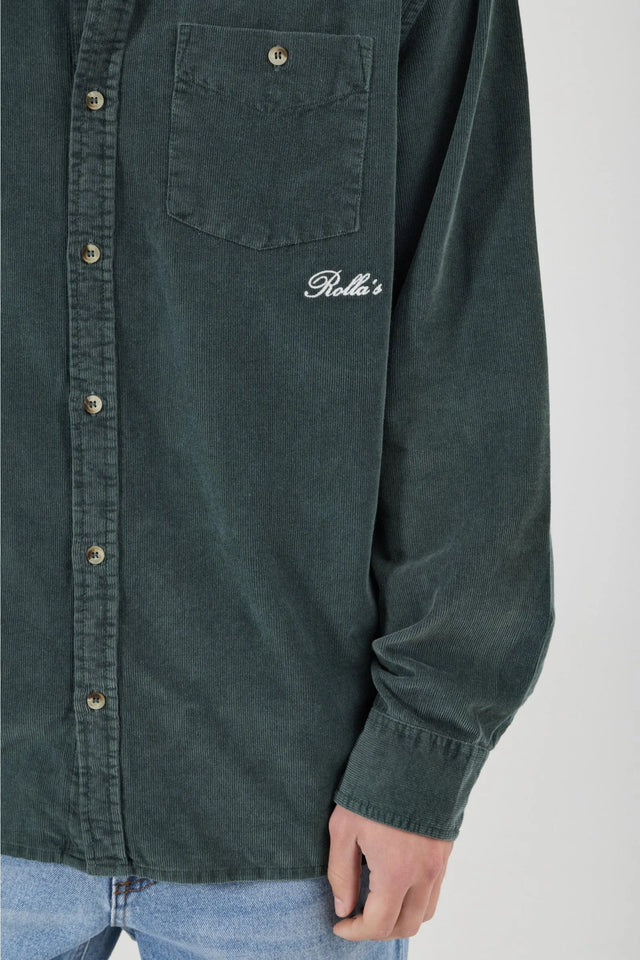 ROLLAS - Signature Cord LS Shirt - Forest