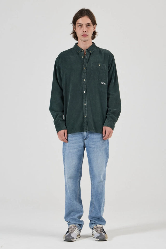 ROLLAS - Signature Cord LS Shirt - Forest
