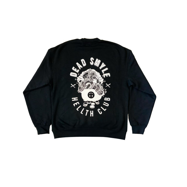 Hellth Club Oversized Crew - Black-Jumpers-Dead Smyle-XS-UPTOWN LOCAL