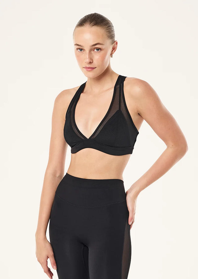 PE NATION - All Out Mesh Sports Bra - Black