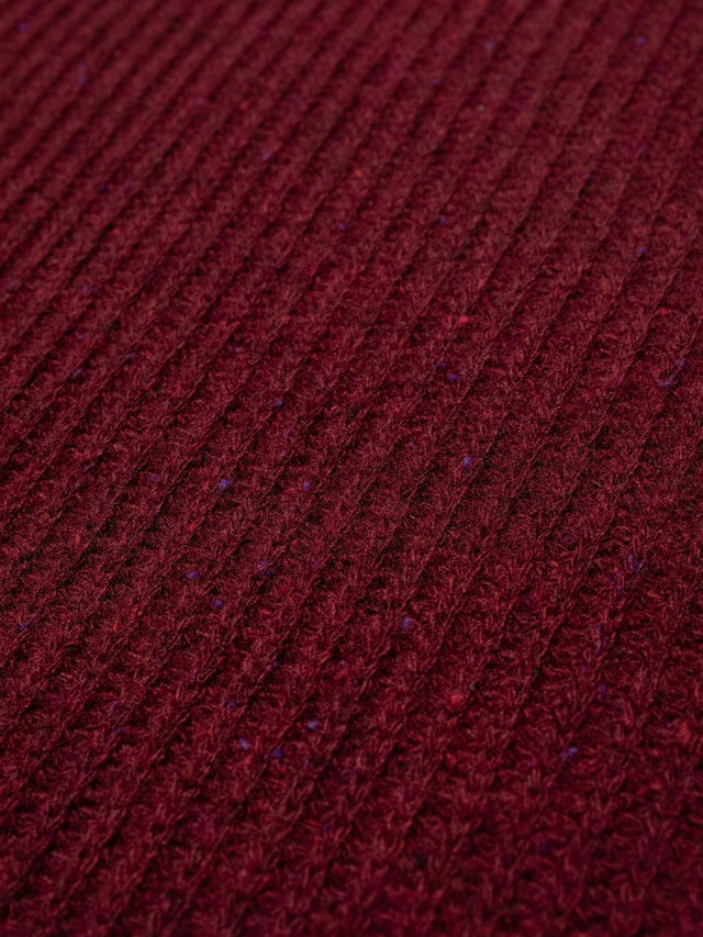 NUDIE JEANS - August Rib Wool Sweater - Burgundy