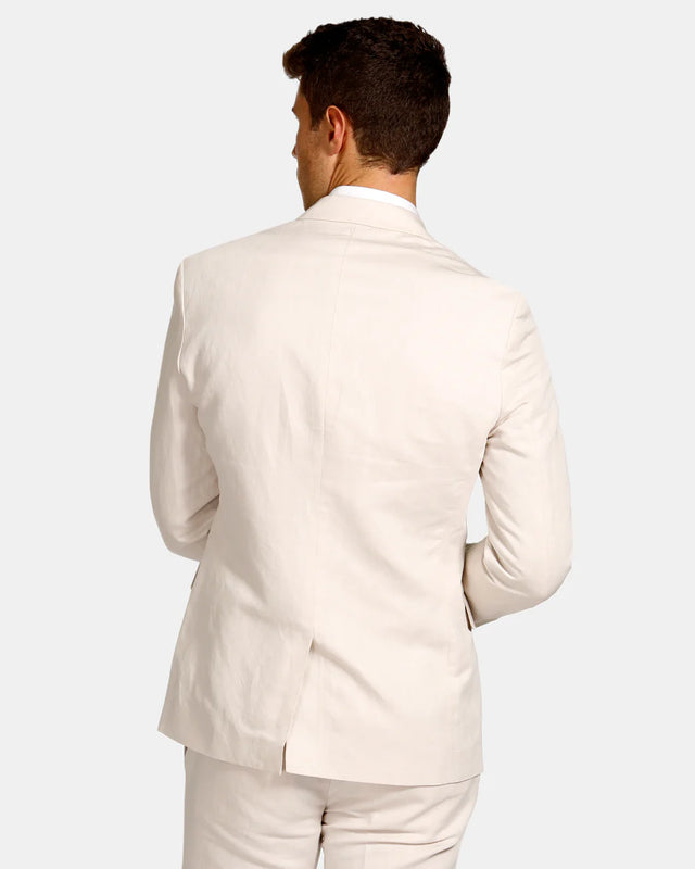 Essential Linen Blend Blazer - Oatmeal-Blazer-Brooksfield-38-UPTOWN LOCAL