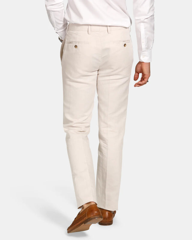 Essential Linen Blend Trouser - Oatmeal-trouser-Brooksfield-30-UPTOWN LOCAL