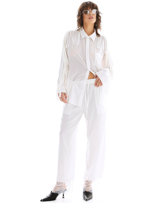 THE TALES - Frida Lace Hem Floral Pants