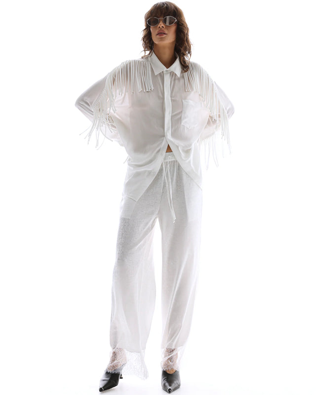 THE TALES - Frida Lace Hem Floral Pants
