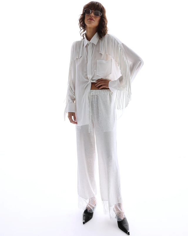 THE TALES - Frida Lace Hem Floral Pants