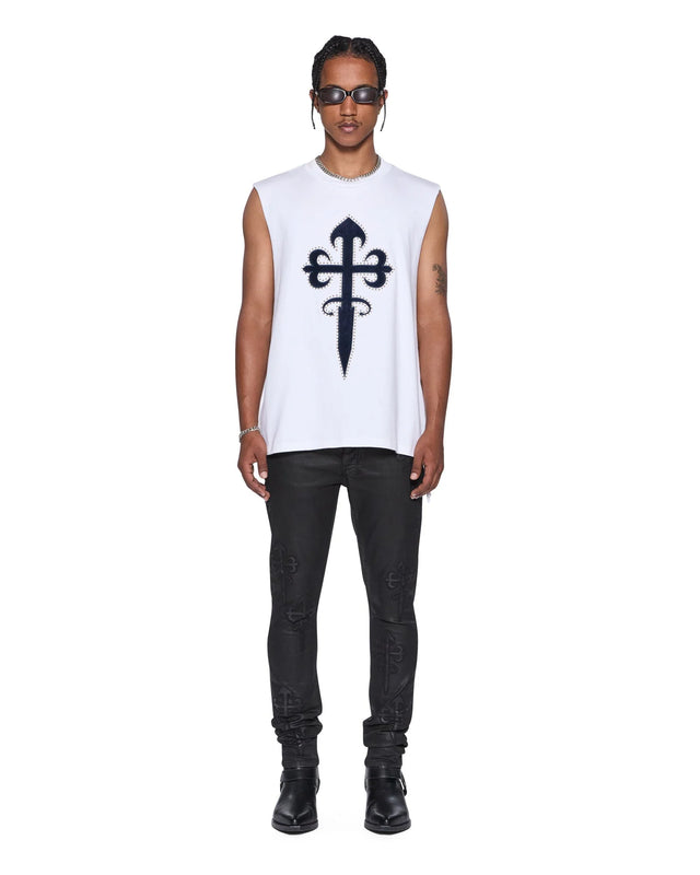 KSUBI - Kaliba Ekcess cut off tee - Tru White-T-Shirts-Ksubi-S-UPTOWN LOCAL