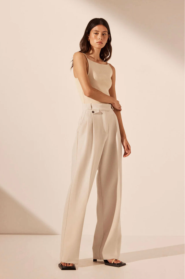 Irena High Waisted Tailored Pant - Bone-Pants-Shona Joy-6-UPTOWN LOCAL
