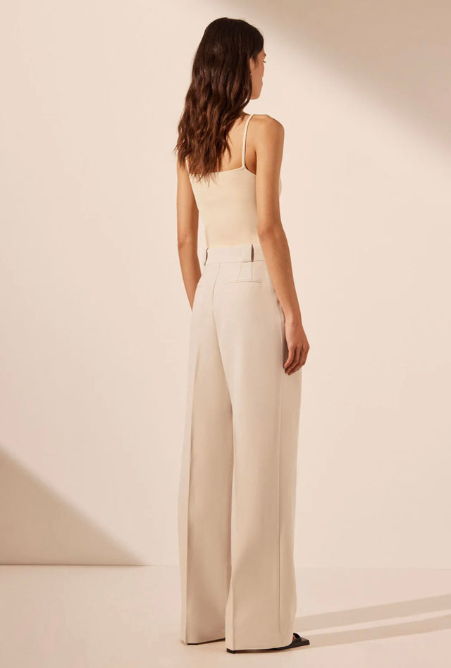 Irena High Waisted Tailored Pant - Bone-Pants-Shona Joy-6-UPTOWN LOCAL