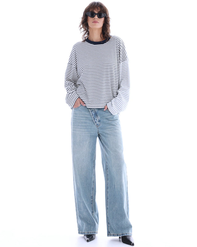 The Tales - Lexy Soft Stripe Patchwork Tee-T-Shirts-The Tales-XS-UPTOWN LOCAL