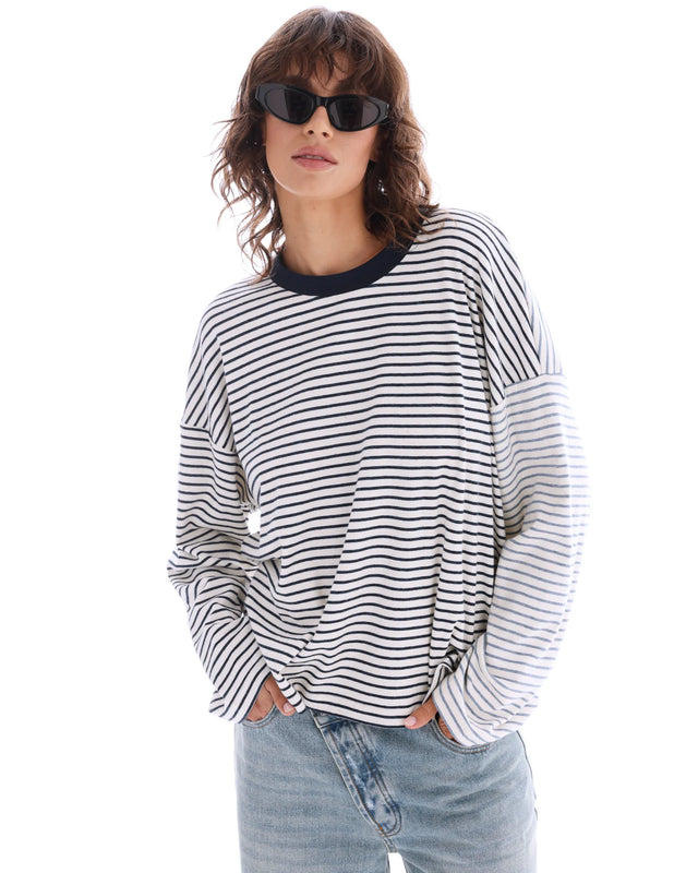 The Tales - Lexy Soft Stripe Patchwork Tee-T-Shirts-The Tales-XS-UPTOWN LOCAL