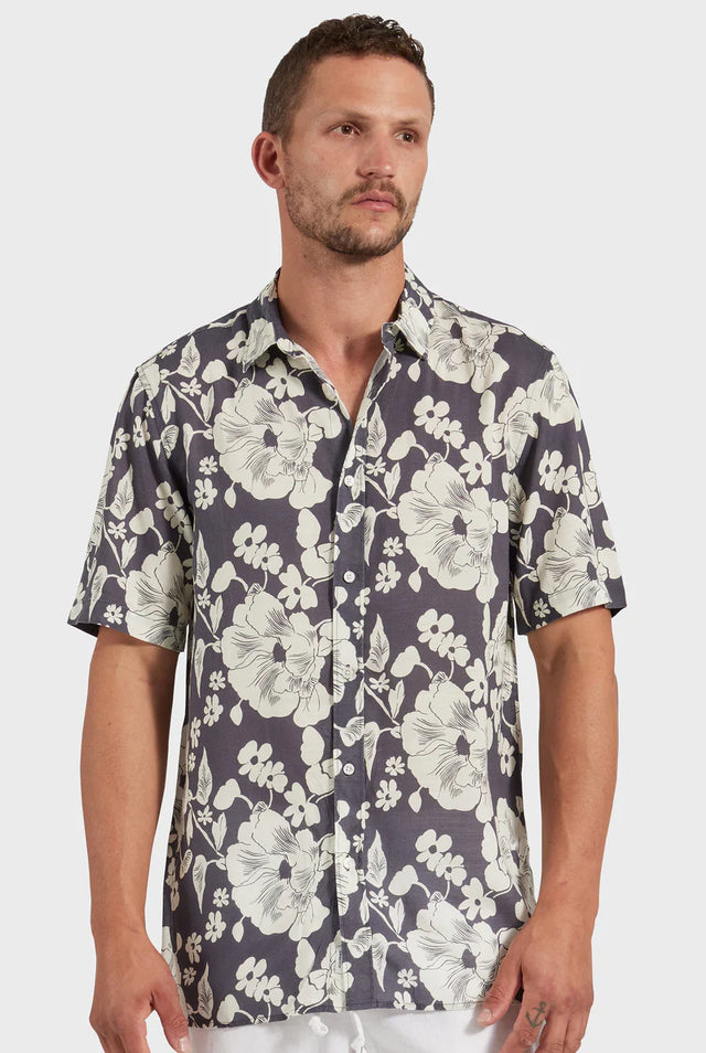 Magnus Short Sleeve Shirt - Black-Shirts-Academy Brand-S-UPTOWN LOCAL